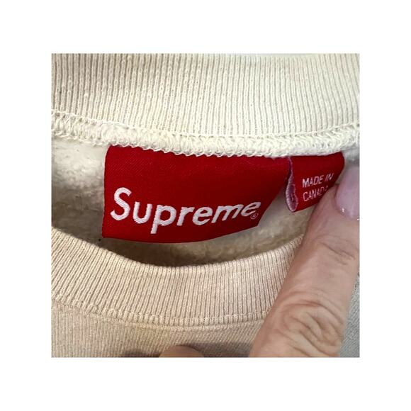 Supreme Small Box Crewneck Natural Size LG - Picture 3 of 11